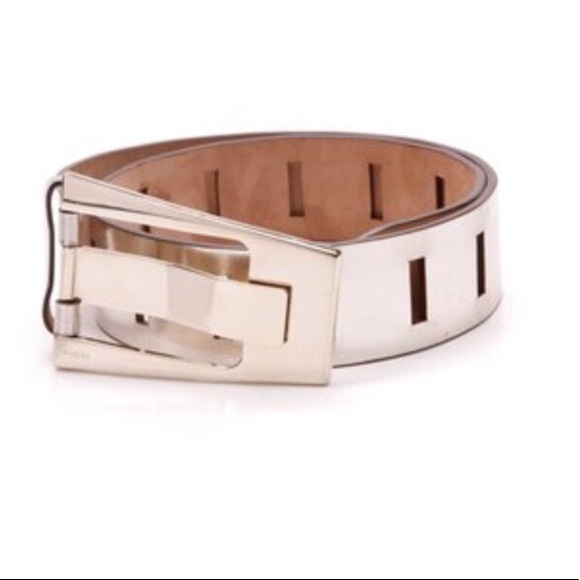 Gucci Accessories - Gucci Wide Metallic Light Gold Leather Belt cutout